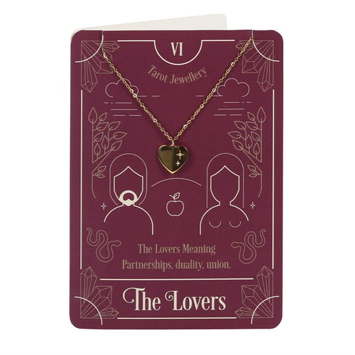 The Lovers Tarot Greeting Card Necklace